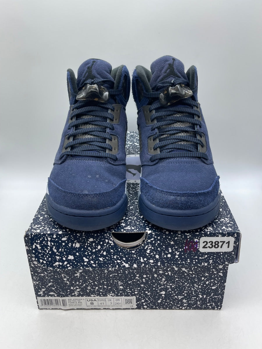 Jordan 5 Retro Midnight Navy 8 (Moderately Worn Pre-Owned)JordanMidnight Navy/Black/Football Grey - Image 2