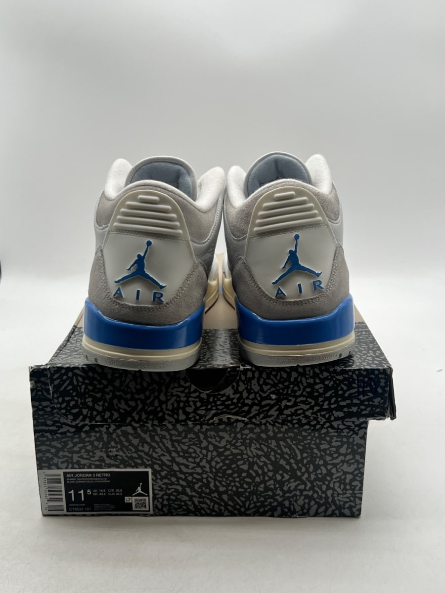 Jordan 3 Retro Lucky Shorts 11.5 (Moderately Worn Pre-Owned)JordanSummit White/Hydrogen Blue-Legend Blue-Photon Dust-Pure Platinum-Sail - Image 3