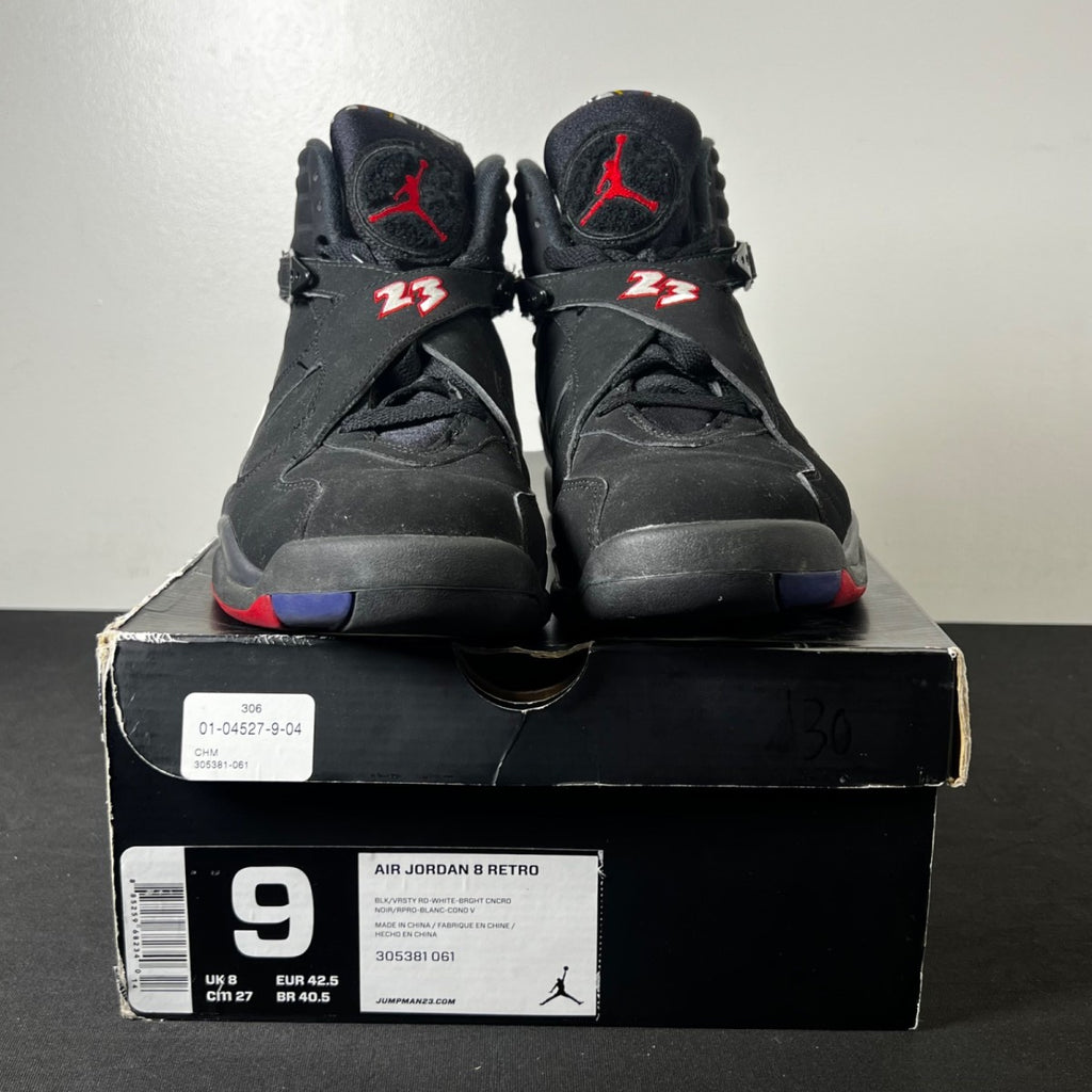 Jordan 8 Retro Playoffs (2013) 9 (Heavily Worn Pre-Owned)JordanBlack/True Red-White - Image 2