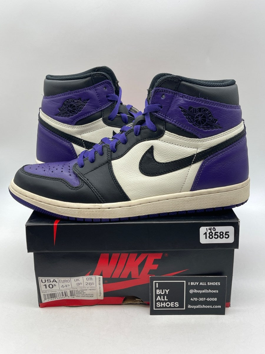 Jordan 1 Retro High Court Purple 10.5 (Heavily Worn Pre-Owned) - Image 1