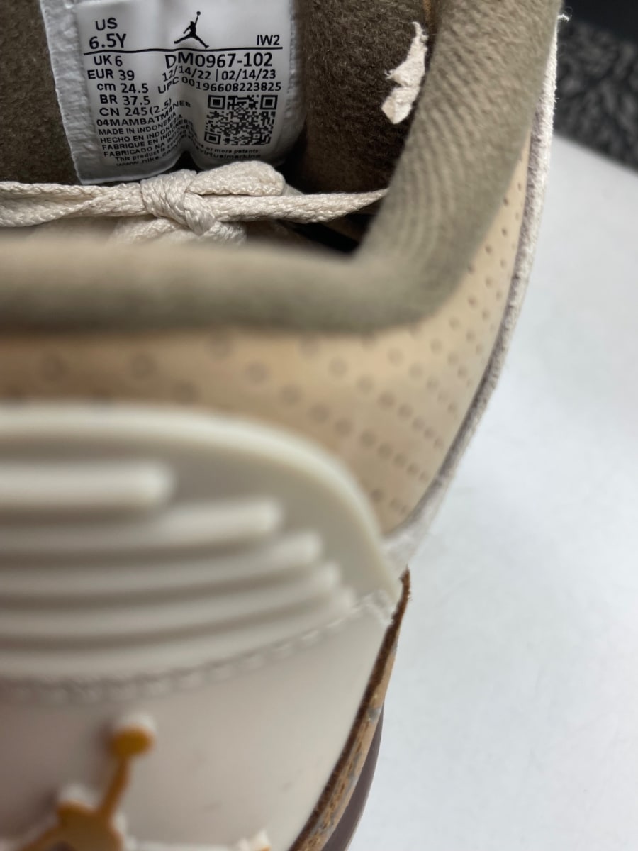 Jordan 3 Retro Palomino (GS) 6.5Y (Moderately Worn Pre-Owned)JordanLight Orewood Brown/Metallic Gold/Light British Tan/Palomino - Image 8