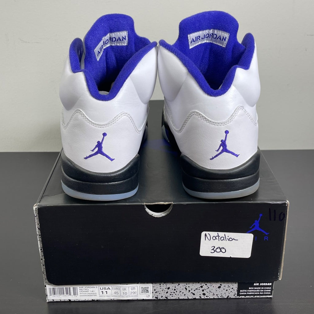 Jordan 5 Retro Dark Concord 11 (Moderately Worn Pre-Owned)JordanWhite/Dark Concord-Black - Image 4