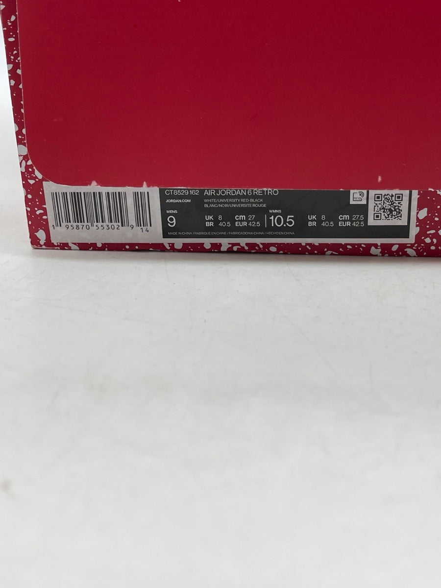 Jordan 6 Retro Red Oreo 9 (Moderately Worn Pre-Owned)JordanWhite/University Red-Black - Image 9