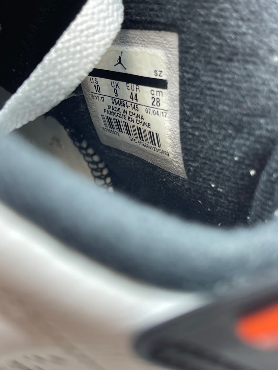 Jordan 6 Retro Gatorade Like Mike White 10 (Moderately Worn Pre-Owned)JordanSummit White/Team Orange-Black - Image 8