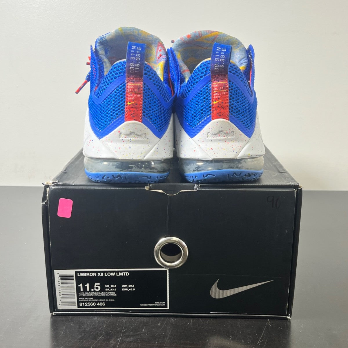 Nike LeBron 12 Low Hyper Cobalt 11.5 (Lightly Worn Pre-Owned)NikeHyper Cobalt/Metallic Silver-Light Crimson - Image 4