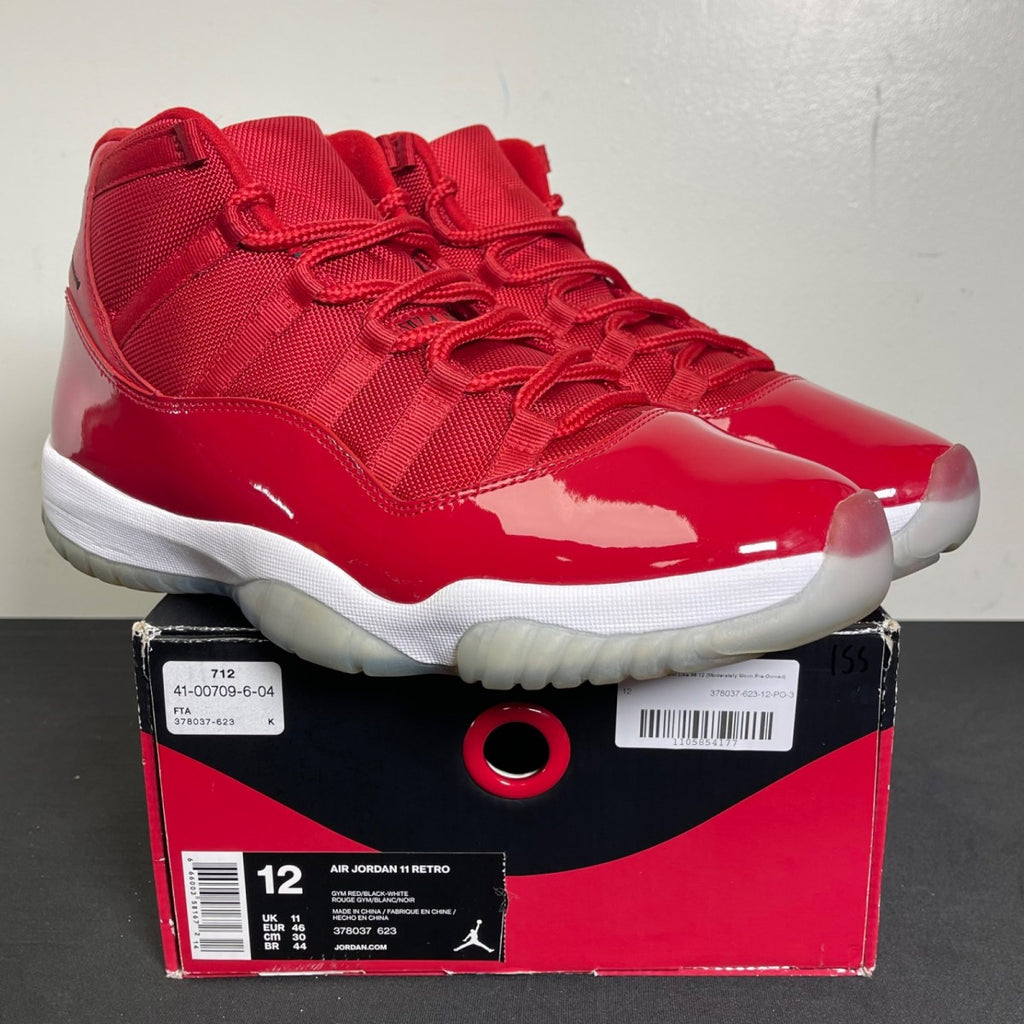 Jordan 11 Retro Win Like 96 12 (Moderately Worn Pre-Owned)JordanGym Red/Black-White - Image 1