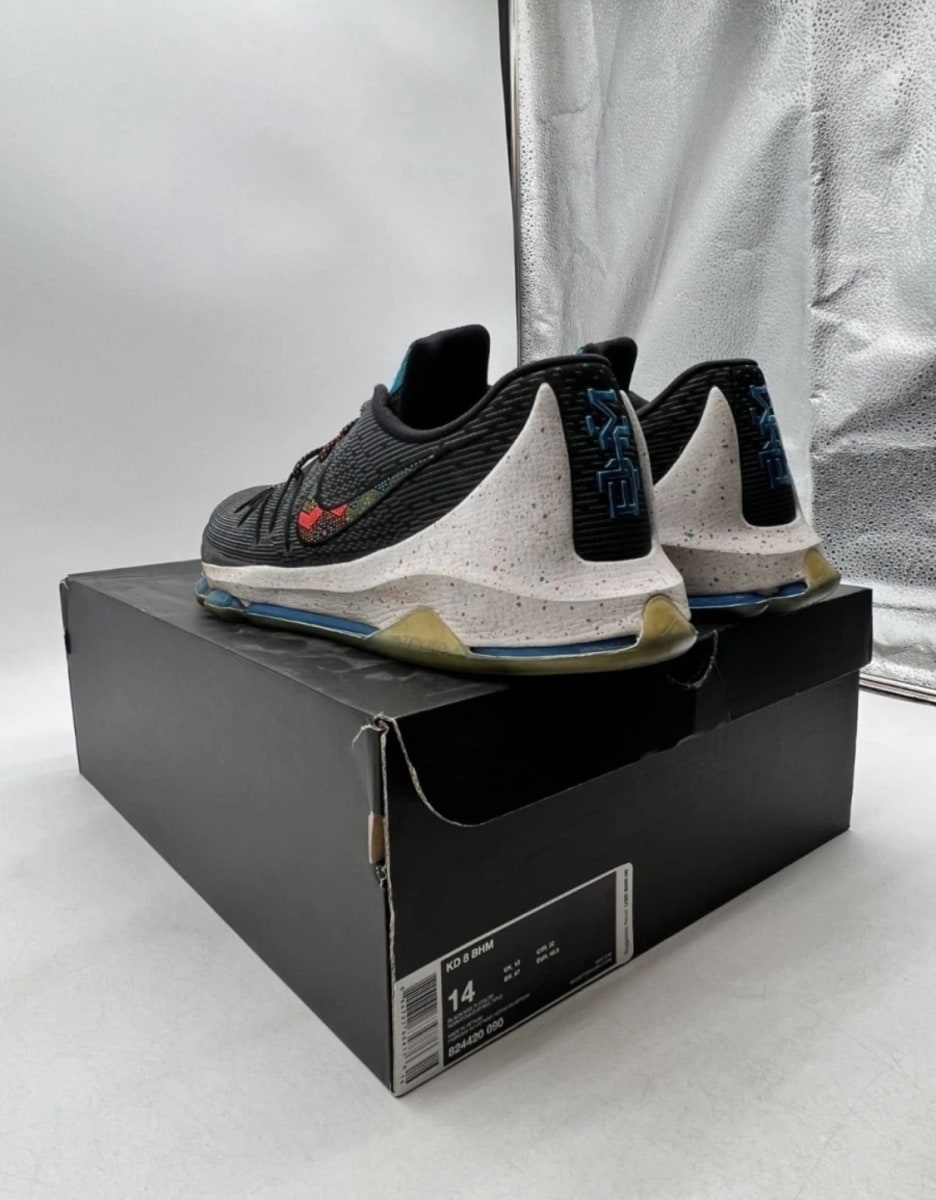 Nike KD 8 BHM (2016) 14 (Moderately Worn Pre-Owned)NikeBlack/Multi-Color - Image 4