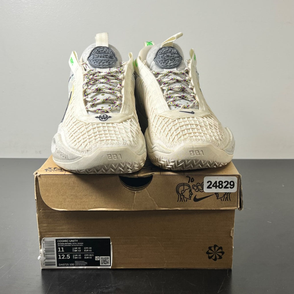 Nike Cosmic Unity Natural Grey 11 (Lightly Worn Pre-Owned)NikeNatural/Natural-Total Orange-Green Glow - Image 2