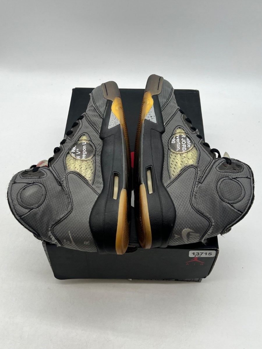 Jordan 5 Retro Off-White Muslin 10 (Moderately Worn Pre-Owned)JordanBlack/Muslin-Fire Red - Image 9