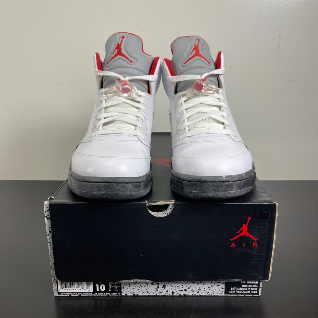 Jordan 5 Retro Fire Red (2013) 10 (Moderately Worn Pre-Owned)JordanWhite/Fire Red-Black - Image 2