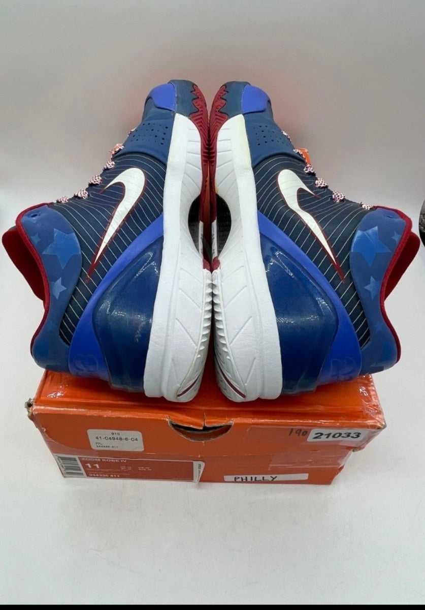 Nike Kobe 4 Philly (2009) 11 (Moderately Worn Pre-Owned)NikeVarsity Royal/White-Varsity Red - Image 4