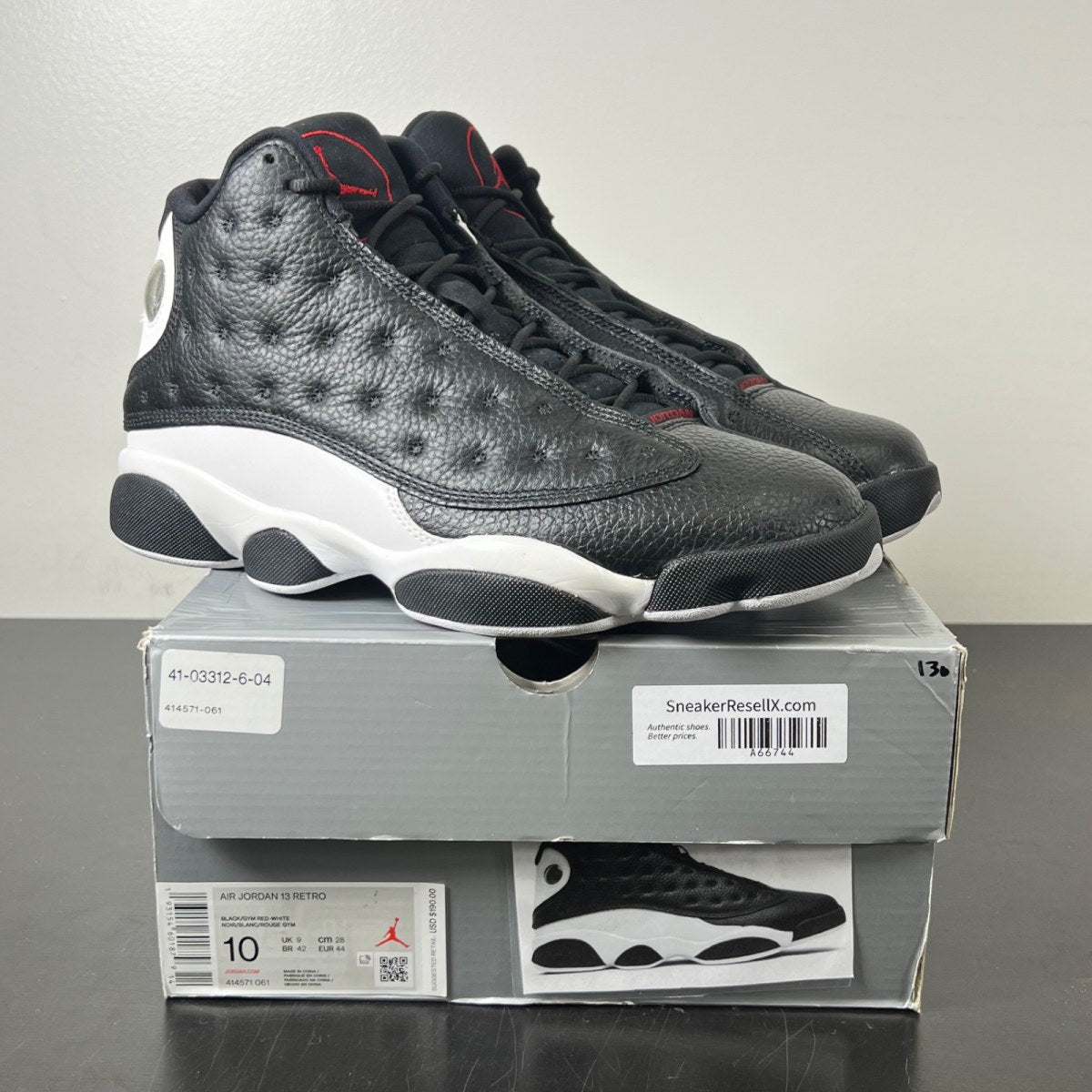 Jordan 13 Retro Reverse He Got Game 10 (Lightly Worn Pre-Owned)JordanBlack/Gym Red-White - Image 1