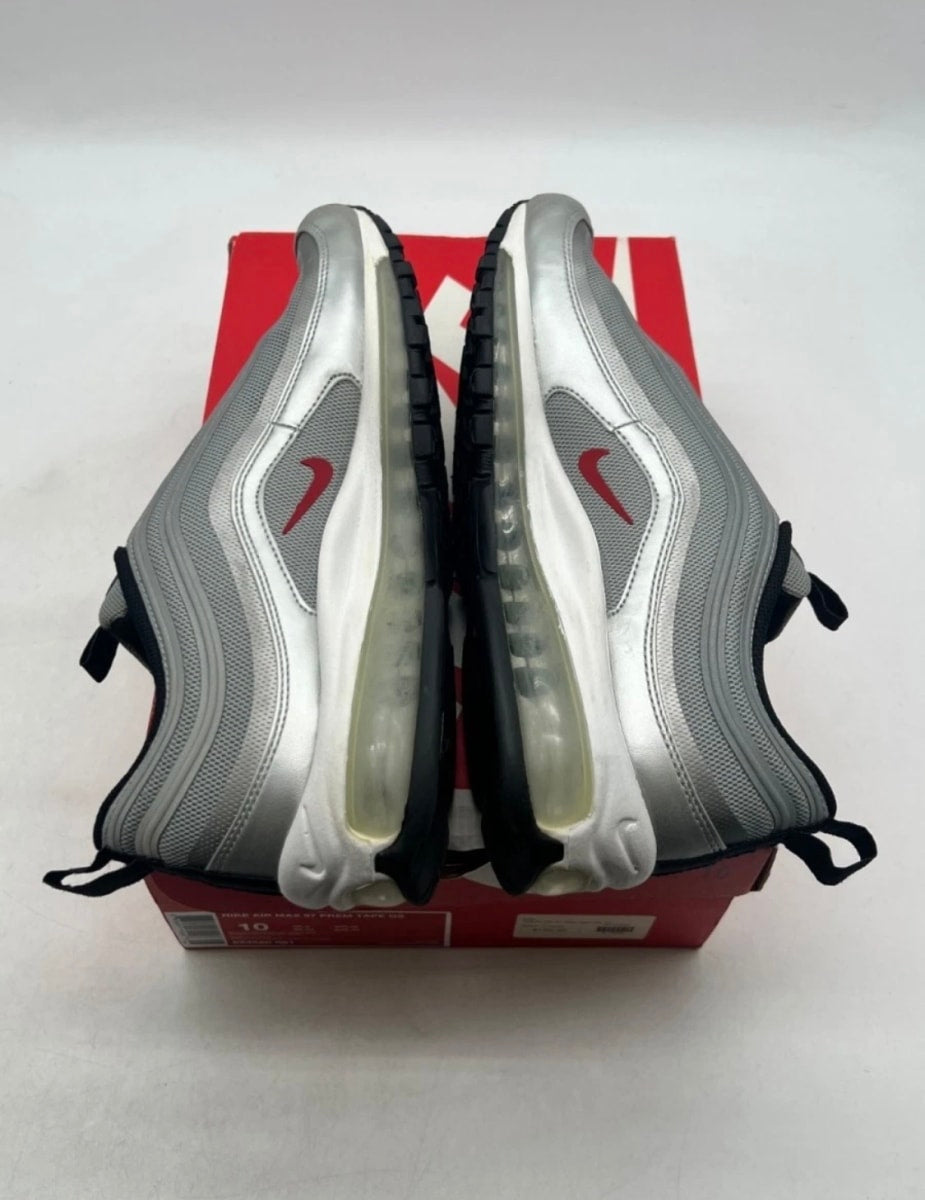 Nike Air Max 97 Tape Silver Bullet 10 (Moderately Worn Pre-Owned)NikeMetallic Silver/Varsity Red-White-Black - Image 7