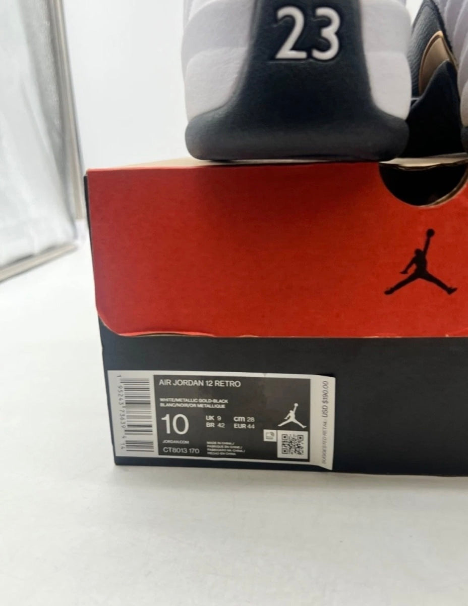 Jordan 12 Retro Royalty Taxi 10 (Lightly Worn Pre-Owned)JordanWhite/Black-Metallic Gold - Image 8
