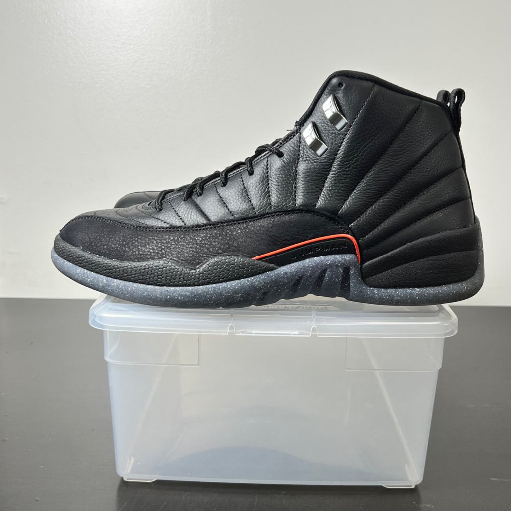 Jordan 12 Retro Utility 11 (Moderately Worn Pre-Owned)JordanBlack/Black-Bright Crimson-White - Image 3