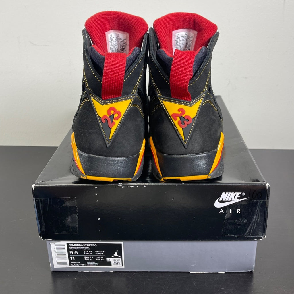 Jordan 7 Retro Citrus (2022) 9.5 (Moderately Worn Pre-Owned)JordanBlack/Citrus-Varsity Red - Image 4