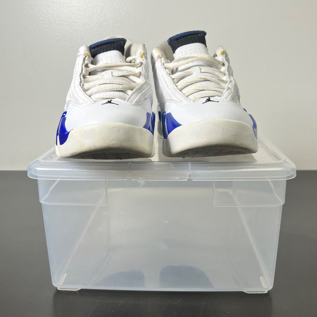 Jordan 14 Retro White Hyper Royal (GS) 7Y (Moderately Worn Pre-Owned)JordanWhite/Black-Hyper Royal - Image 2