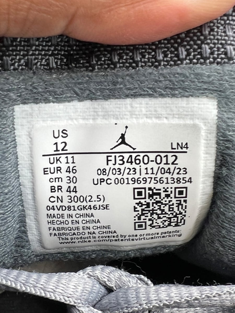 Jordan 14 Retro Flint Grey 12 (Lightly Worn Pre-Owned) - Image 9