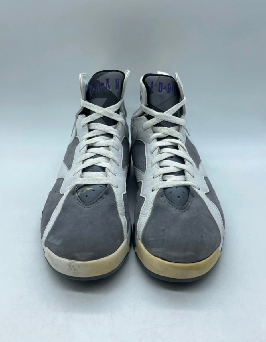 Jordan 7 Retro Flint 13 (Heavily Worn Pre-Owned)JordanWhite/Varsity Purple-Flint Grey - Image 2