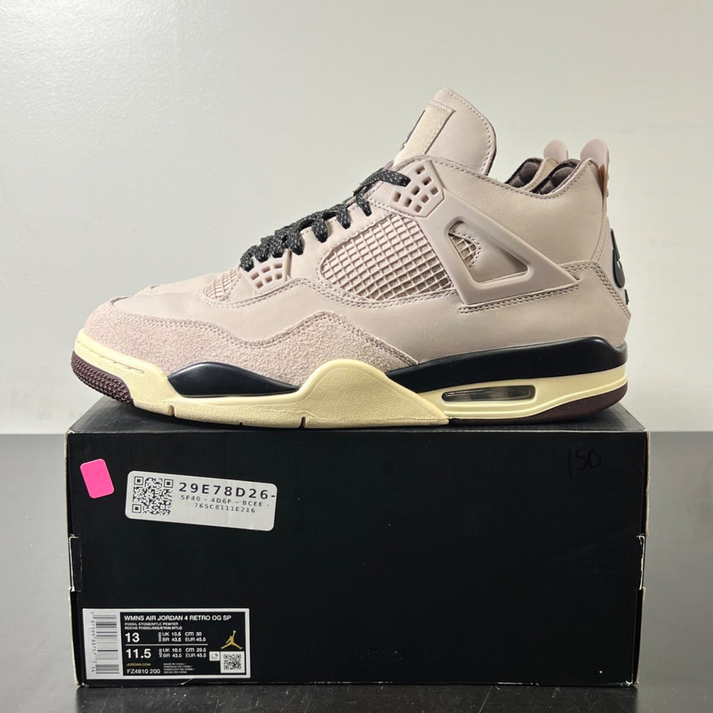 Jordan 4 Retro OG SP A Ma Maniére While You Were Sleeping (Women's) 13W (Lightly Worn Pre-Owned)JordanFossil Stone/Metallic Pewter/Burgundy Crush - Image 3
