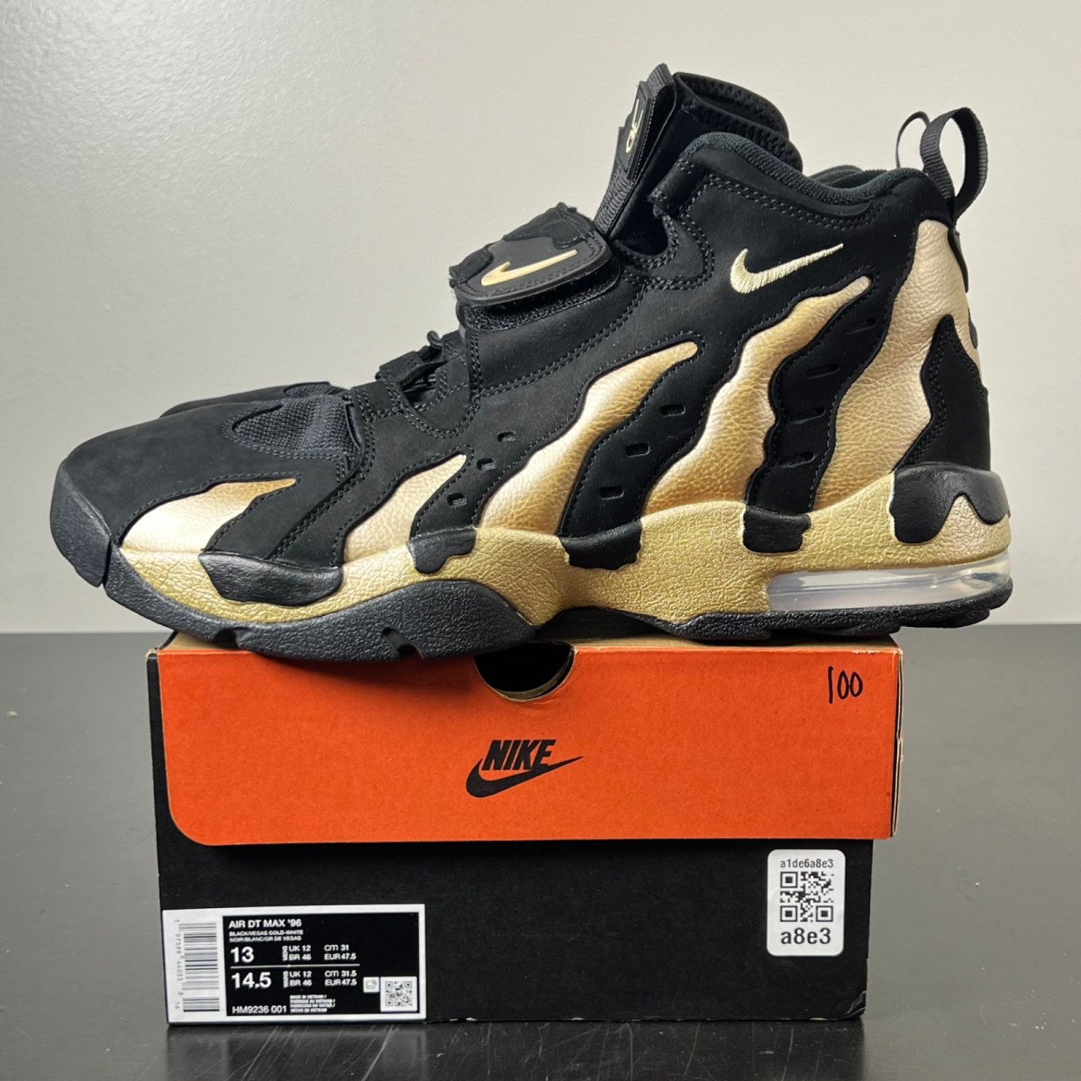 Nike Air DT Max '96 Black Vegas Gold 13 (Lightly Worn Pre-Owned)NikeBlack/Vegas Gold-White - Image 3