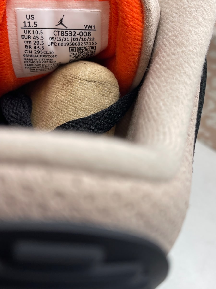 Jordan 3 Retro Desert Elephant 11.5 (Moderately Worn Pre-Owned)JordanBlack/Rush Orange/Fossil Stone/Sail - Image 8