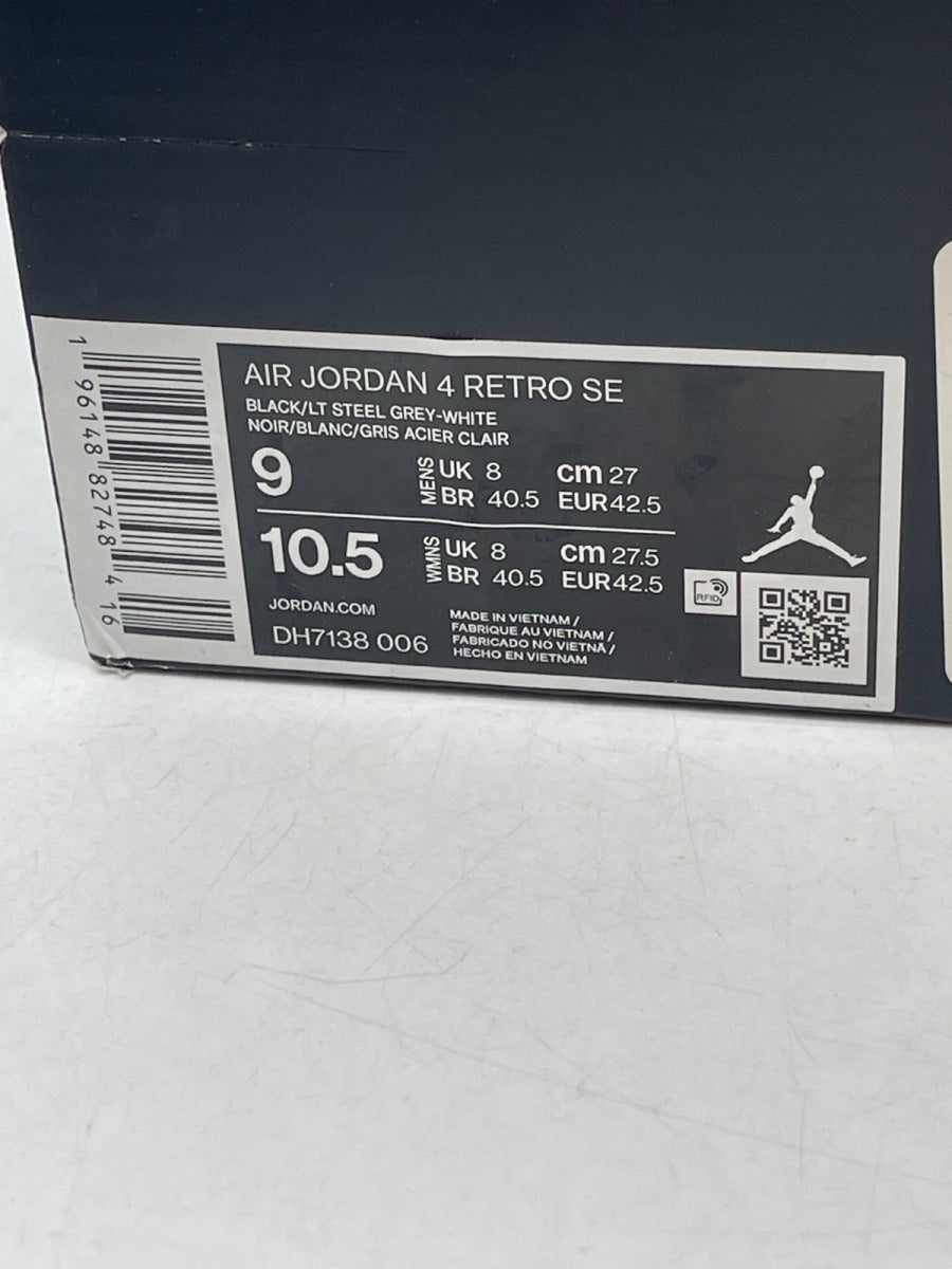 Jordan 4 Retro SE Black Canvas 9 (Heavily Worn Pre-Owned) - Image 9