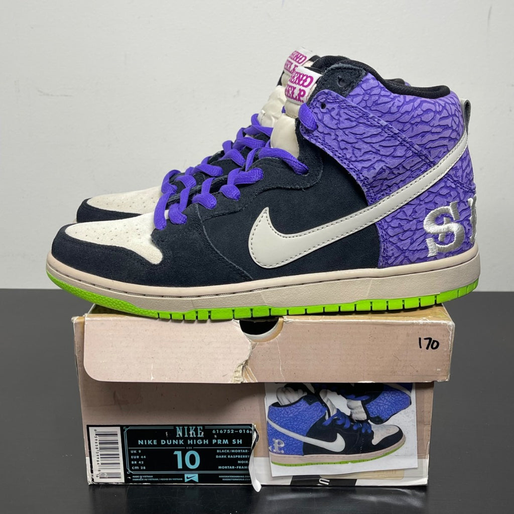 Nike Dunk High Send Help 2 10 (Moderately Worn Pre-Owned)NikeBlack/Mortar-Dark Raspberry - Image 3