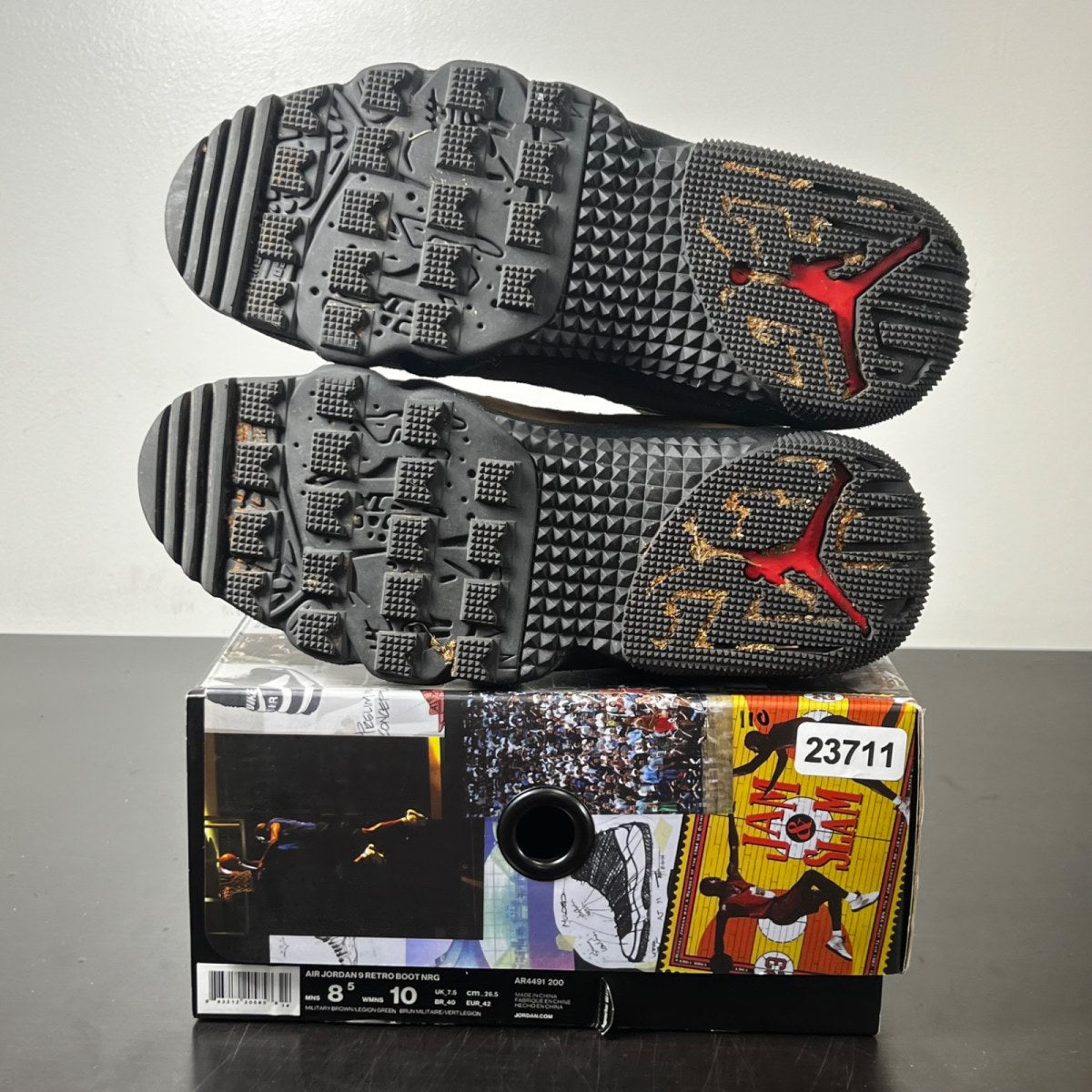 Jordan 9 Retro Boot NRG Military Brown 8.5 (Lightly Worn Pre-Owned)JordanMilitary Brown/Legion Green-University Red-Black - Image 5