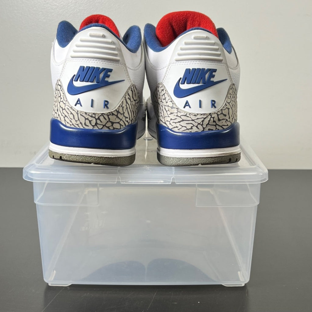 Jordan 3 Retro True Blue (2016) 11.5 (Heavily Worn Pre-Owned)JordanWhite/True Blue-Varsity Red - Image 4