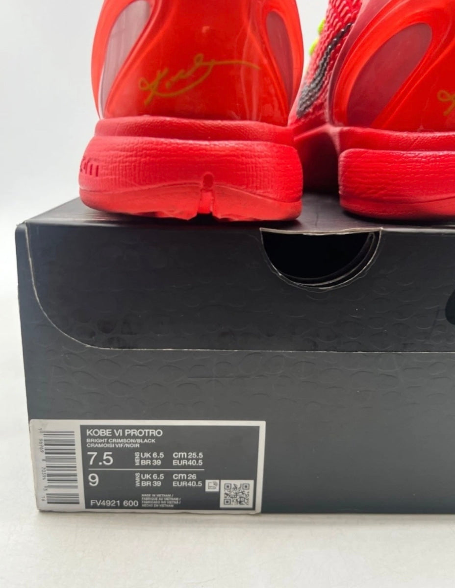 Nike Kobe 6 Protro Reverse Grinch 7.5 (Lightly Worn Pre-Owned)NikeBright Crimson/Black/Electric Green - Image 6