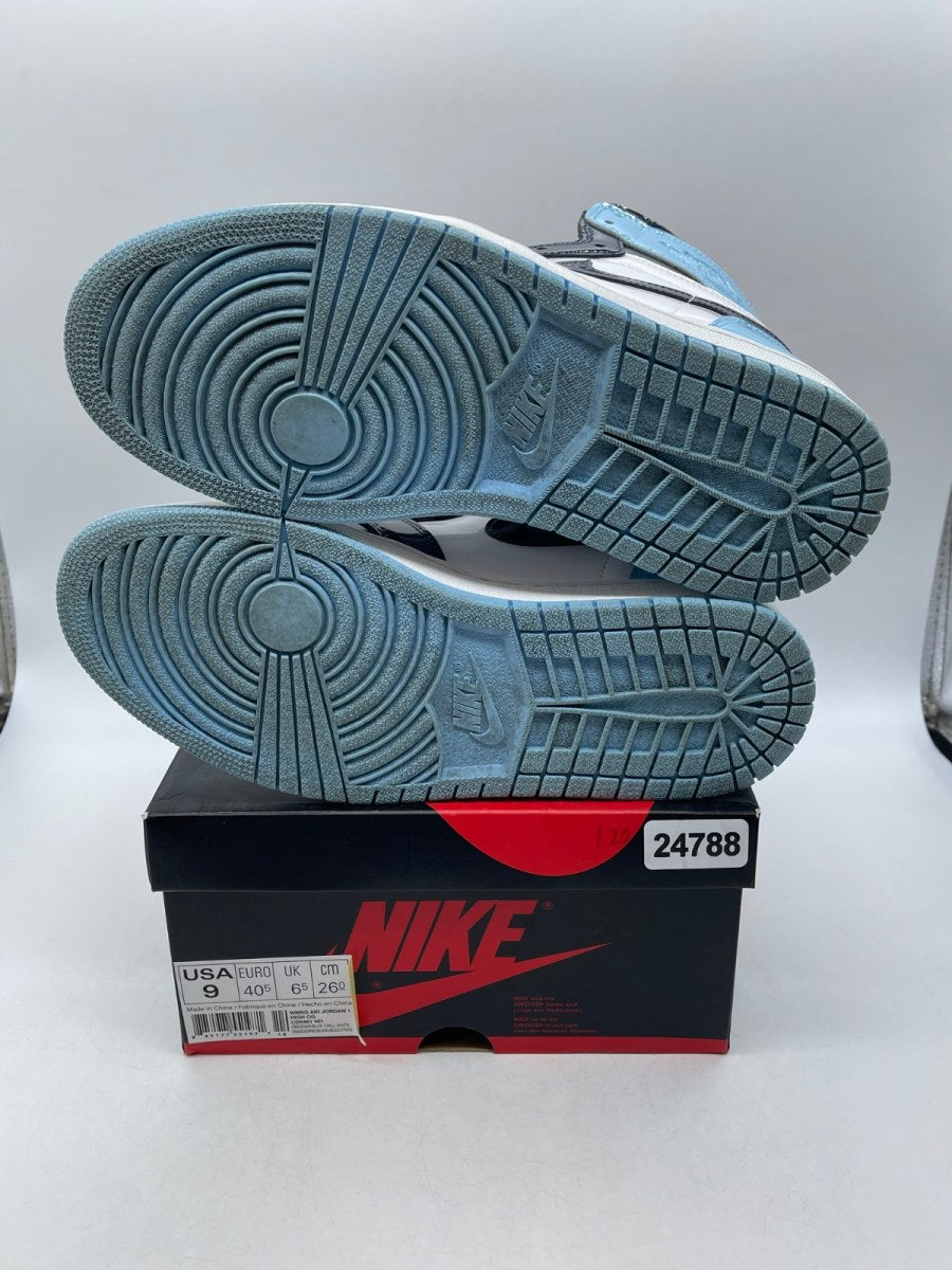 Jordan 1 Retro High UNC Patent (Women's) 9W (Moderately Worn Pre-Owned)JordanObsidian/Blue Chill-White - Image 7
