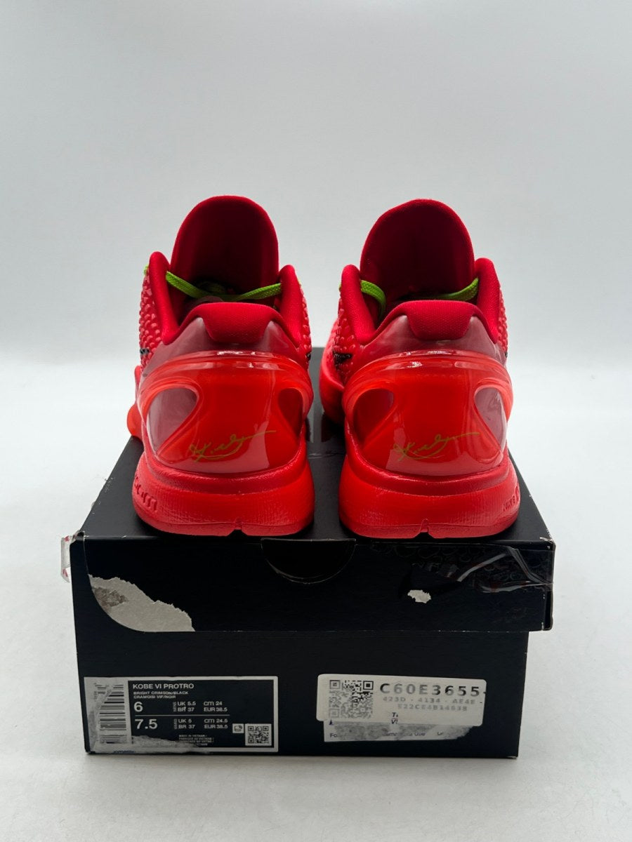 Nike Kobe 6 Protro Reverse Grinch 6 (Lightly Worn Pre-Owned)NikeBright Crimson/Black/Electric Green - Image 6