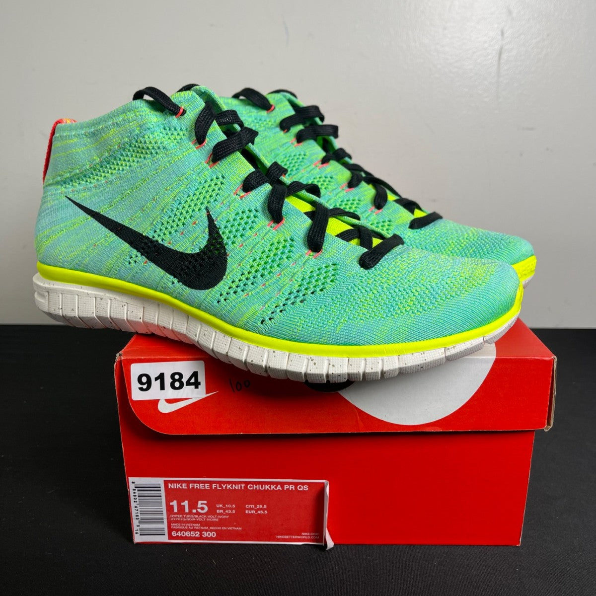 Nike Free Flyknit Chukka Hyper Turquoise (Size 11.5) - Image 1