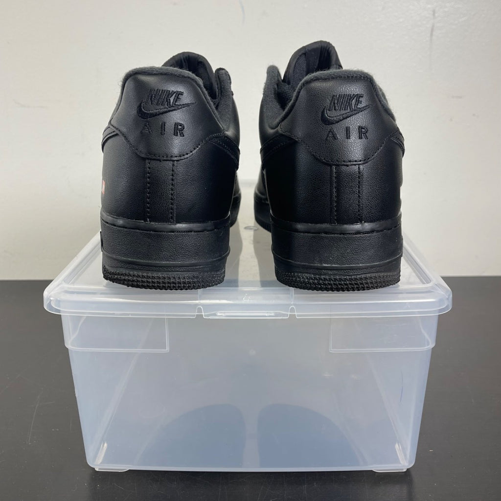 Nike Air Force 1 Low Supreme Black 10.5 (Moderately Worn Pre-Owned)NikeBlack/Black-Black - Image 4