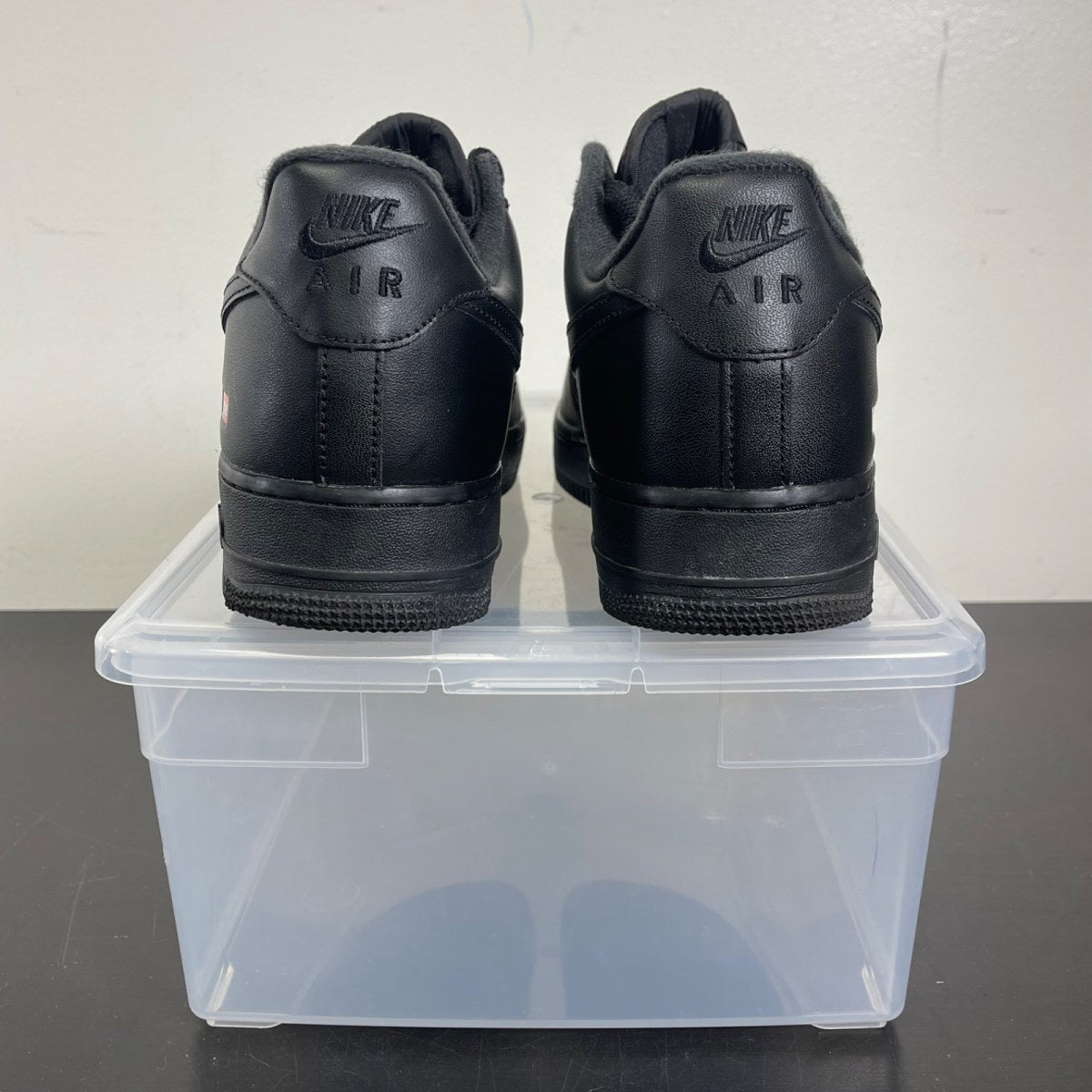 Nike Air Force 1 Low Supreme Black 10.5 (Moderately Worn Pre-Owned)NikeBlack/Black-Black - Image 4