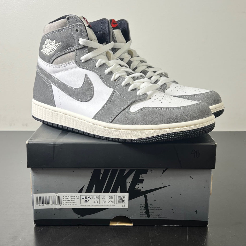 Jordan 1 Retro High OG Washed Black 9.5 (Lightly Worn Pre-Owned)JordanBlack/Fire Red/Light Smoke Grey/Sail - Image 1