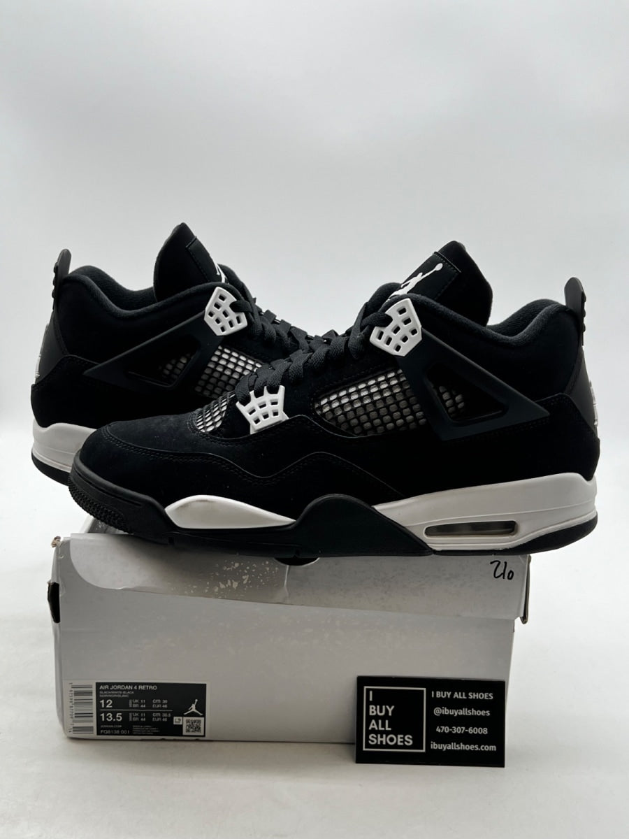 Jordan 4 Retro White Thunder 12 (Lightly Worn Pre-Owned) - Image 1