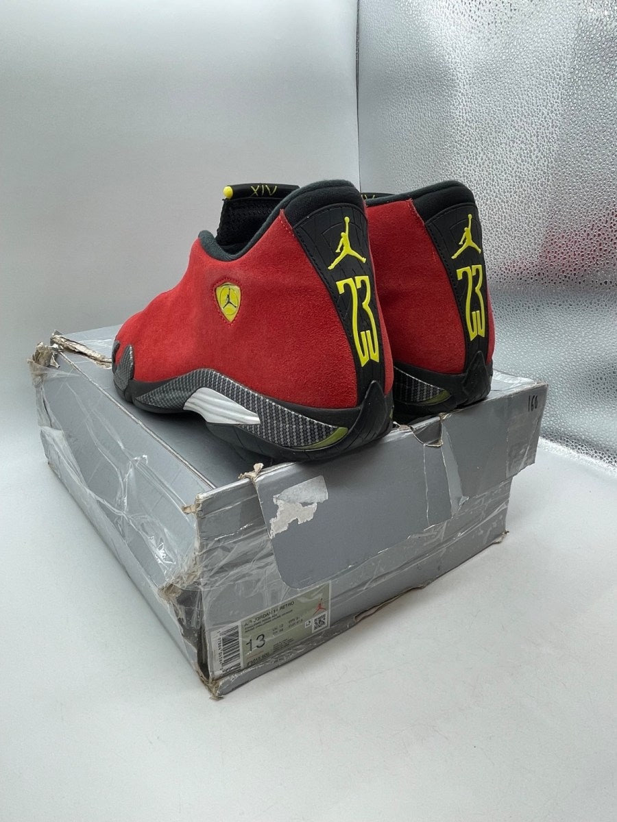 Jordan 14 Retro Ferrari (2025) 13 (Moderately Worn Pre-Owned)JordanChallenge Red/Black-Vibrant Yellow-Anthracite - Image 4