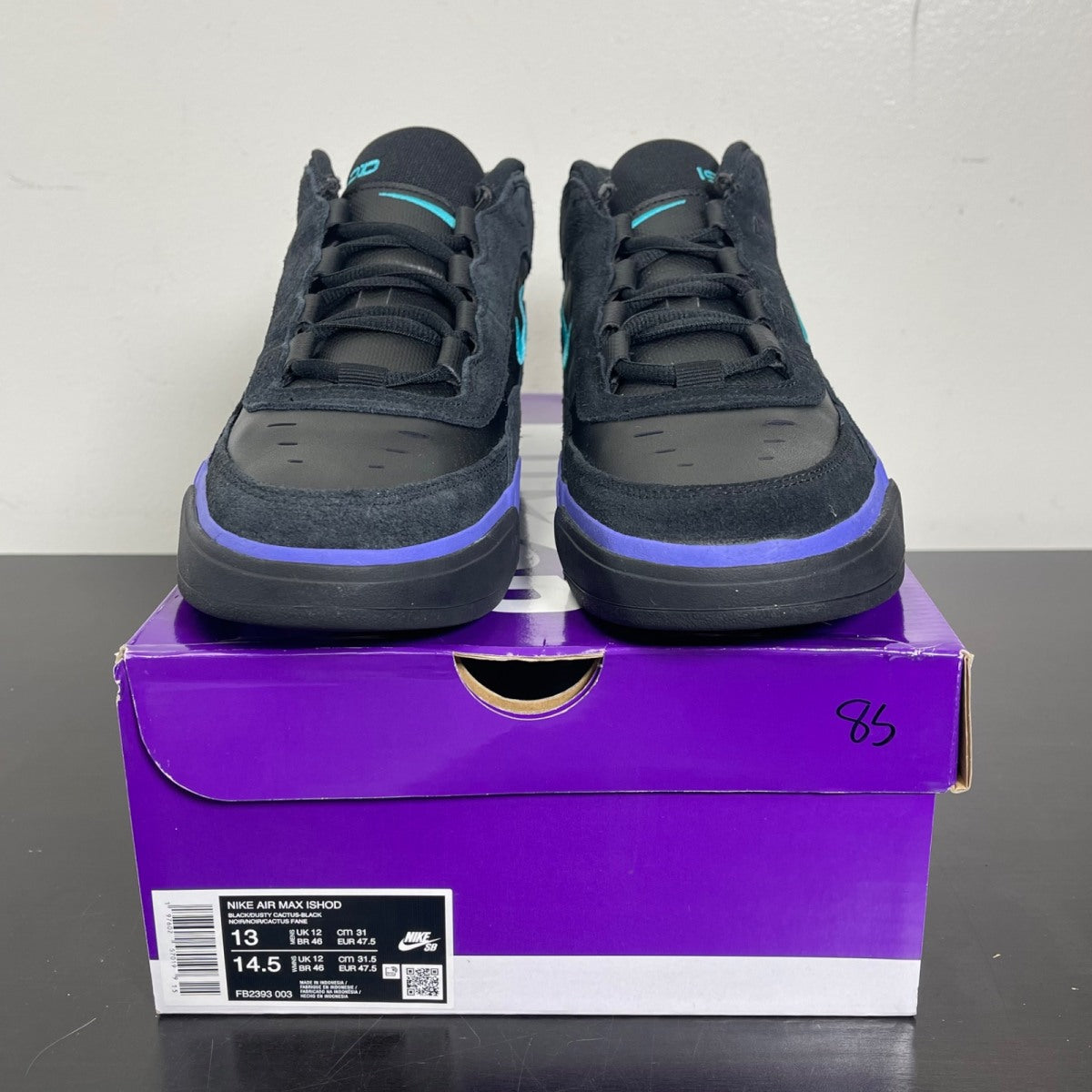 Nike SB Air Max Ishod Wair Black Grape 13 (Moderately Worn Pre-Owned)NikeBlack/Black/Persian Violet/Dusty Cactus - Image 2