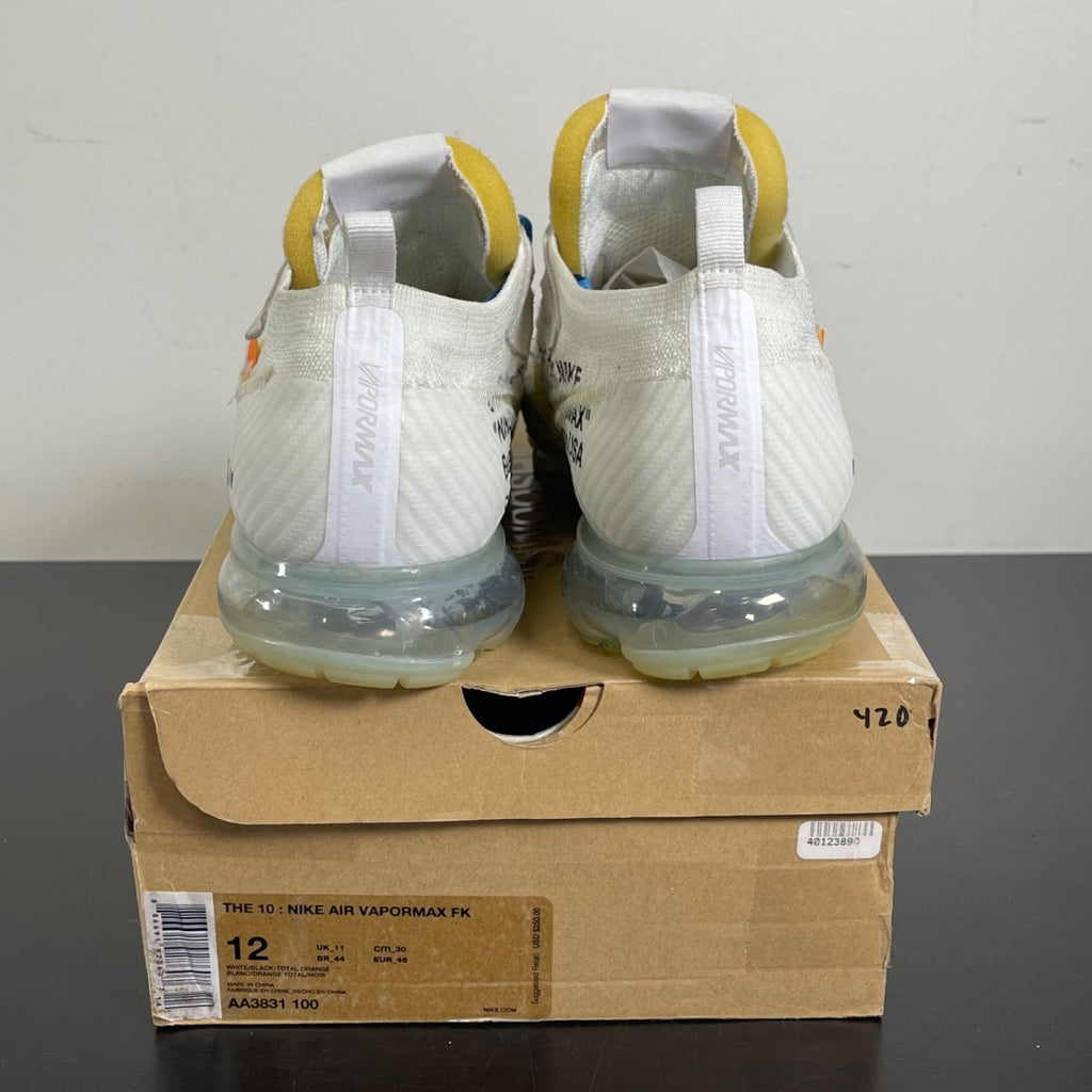 Nike Air VaporMax Off-White (2018) 12 (Moderately Worn Pre-Owned)NikeWhite/Total Orange-Black - Image 4