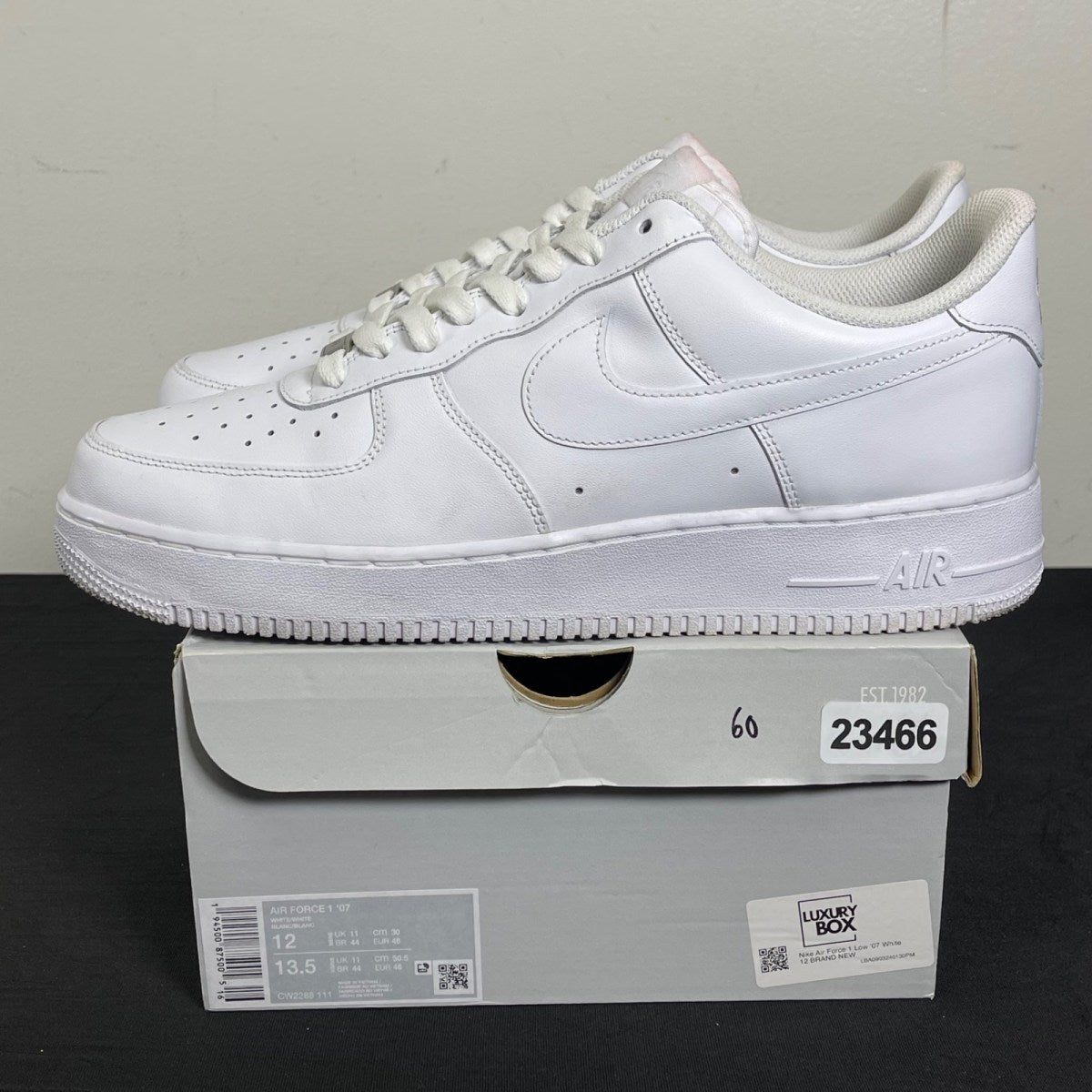 Nike Air Force 1 Low '07 White 12 (Moderately Worn Pre-Owned)NikeWhite/White - Image 3