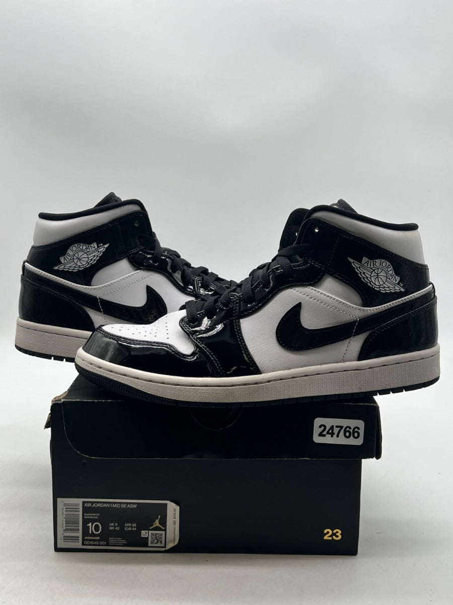 Jordan 1 Mid Carbon Fiber 10 (Moderately Worn Pre-Owned)JordanBlack/White-Black - Image 1