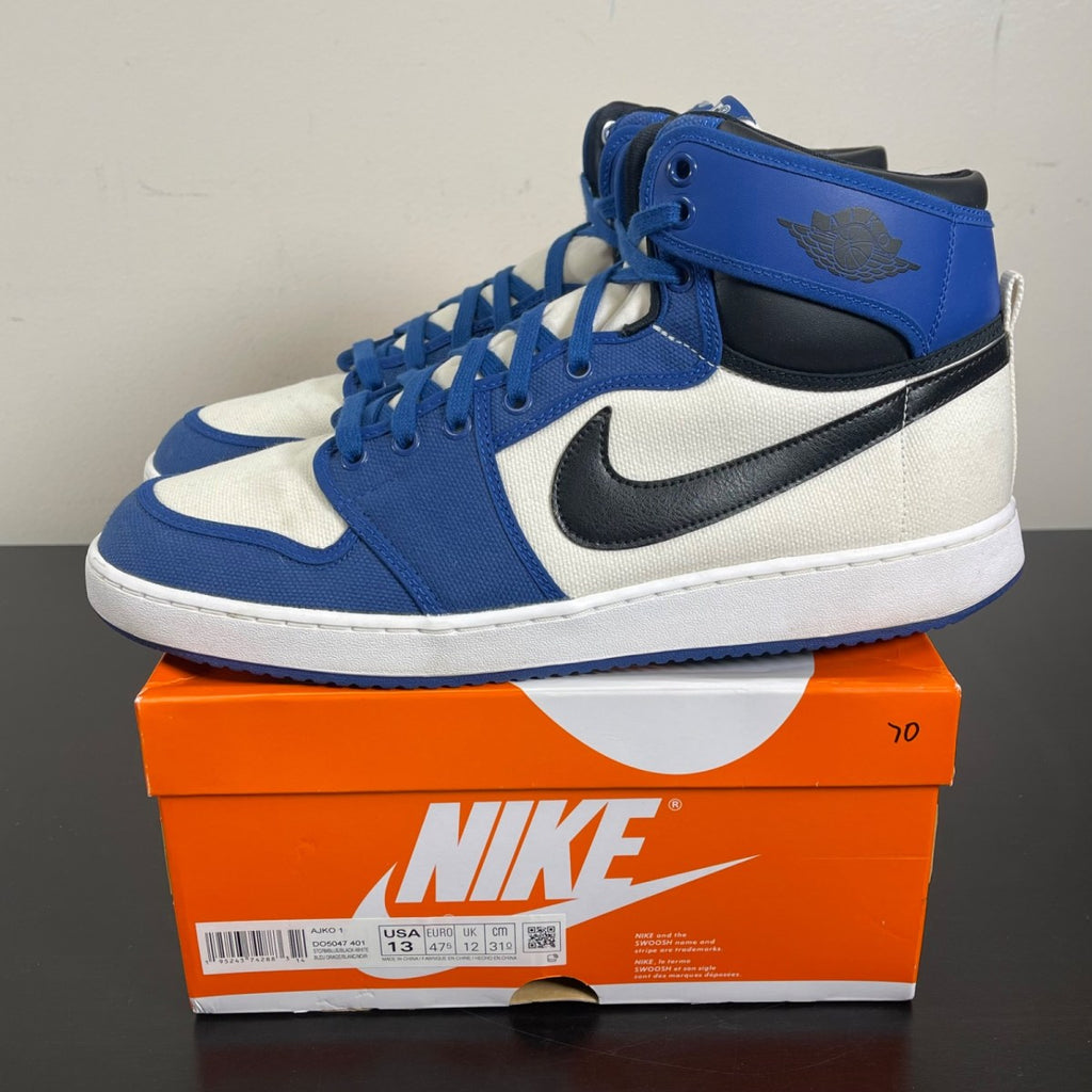 Jordan 1 Retro AJKO Storm Blue 13 (Moderately Worn Pre-Owned)JordanStorm Blue/White-Black - Image 3