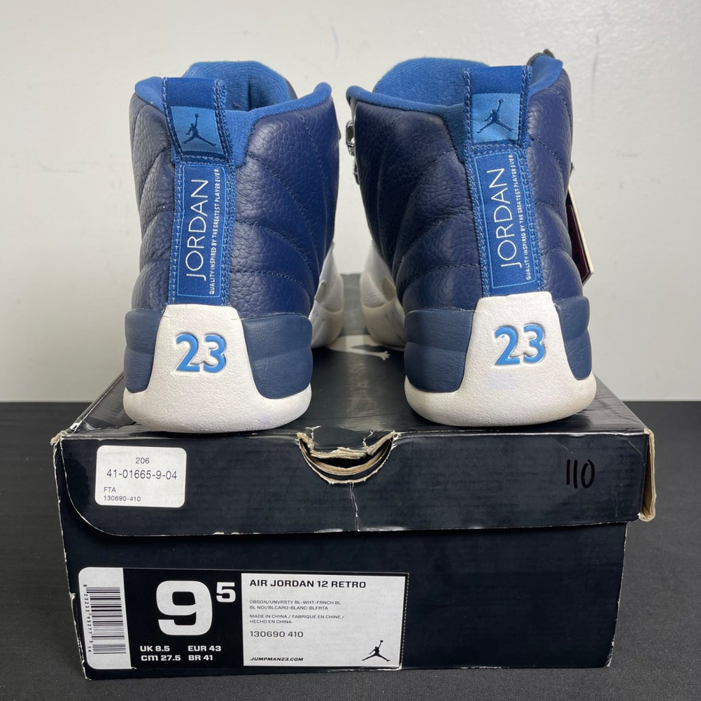 Jordan 12 Retro Obsidian (2012) 9.5 (Moderately Worn Pre-Owned)JordanObsidian/White-French Blue-University Blue - Image 4