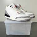 Jordan 3 Retro White Cement Reimagined 11 (Lightly Worn Pre-Owned)JordanSummit White/Fire Red/Black/Cement Grey - Image 1
