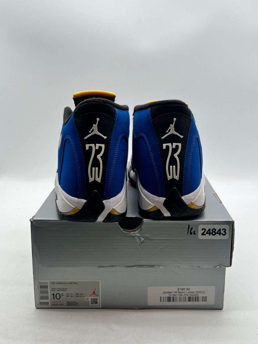 Jordan 14 Retro Laney (2023) 10.5 (Lightly Worn Pre-Owned)JordanVarsity Royal/Black-Varsity Maize-White - Image 5