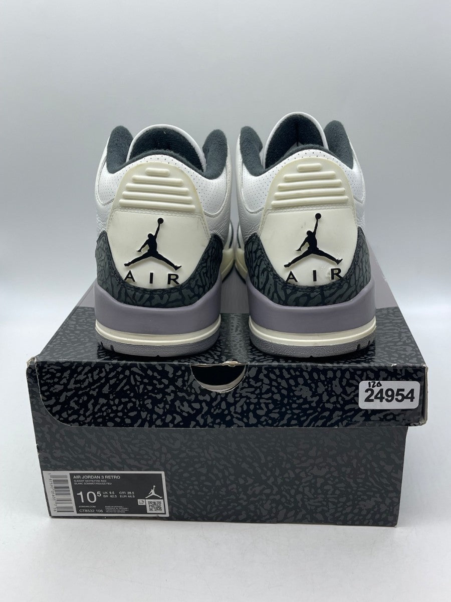 Jordan 3 Retro Cement Grey 10.5 (Moderately Worn Pre-Owned)JordanSummit White/Fire Red/Cement Grey/Black - Image 3