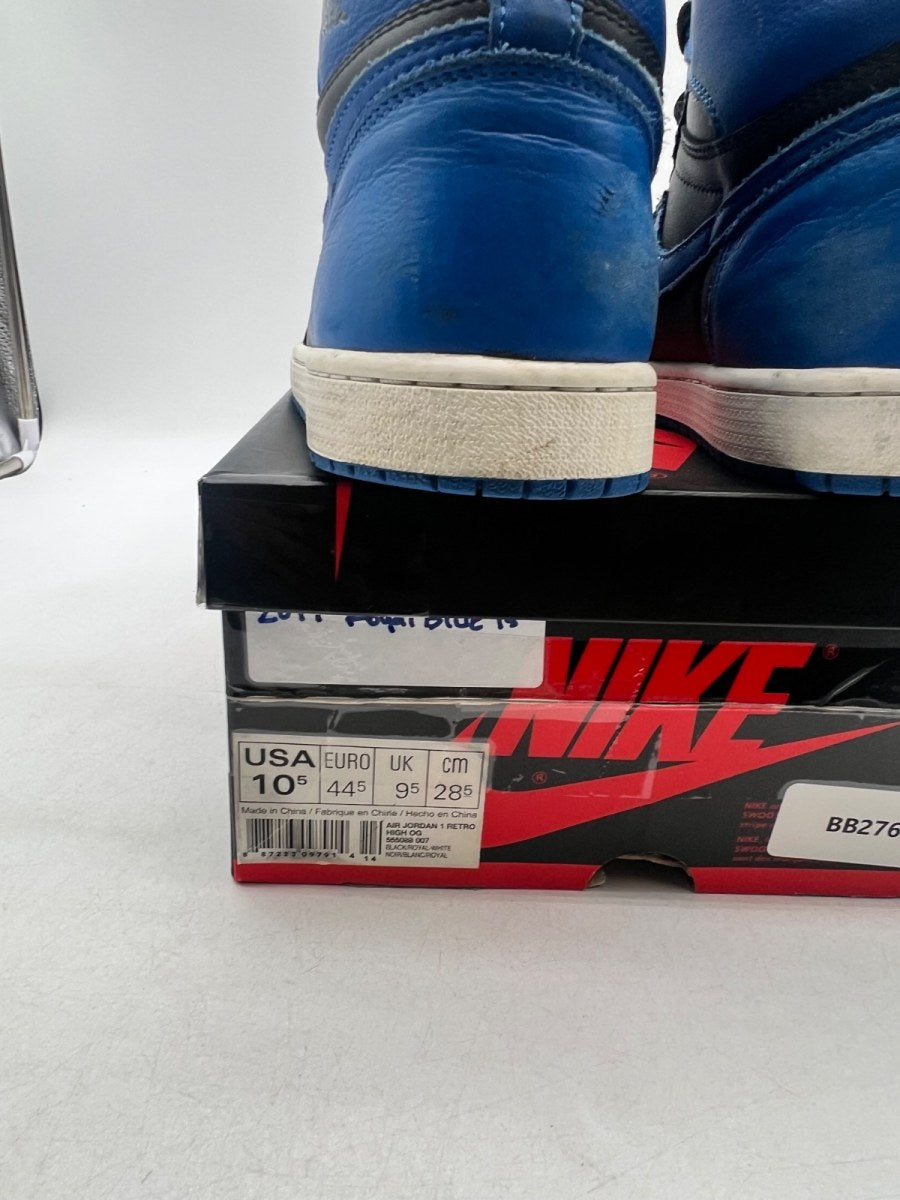 Jordan 1 Retro Royal (2017) 10.5 (Moderately Worn Pre-Owned)JordanBlack/Varsity Royal-White - Image 4