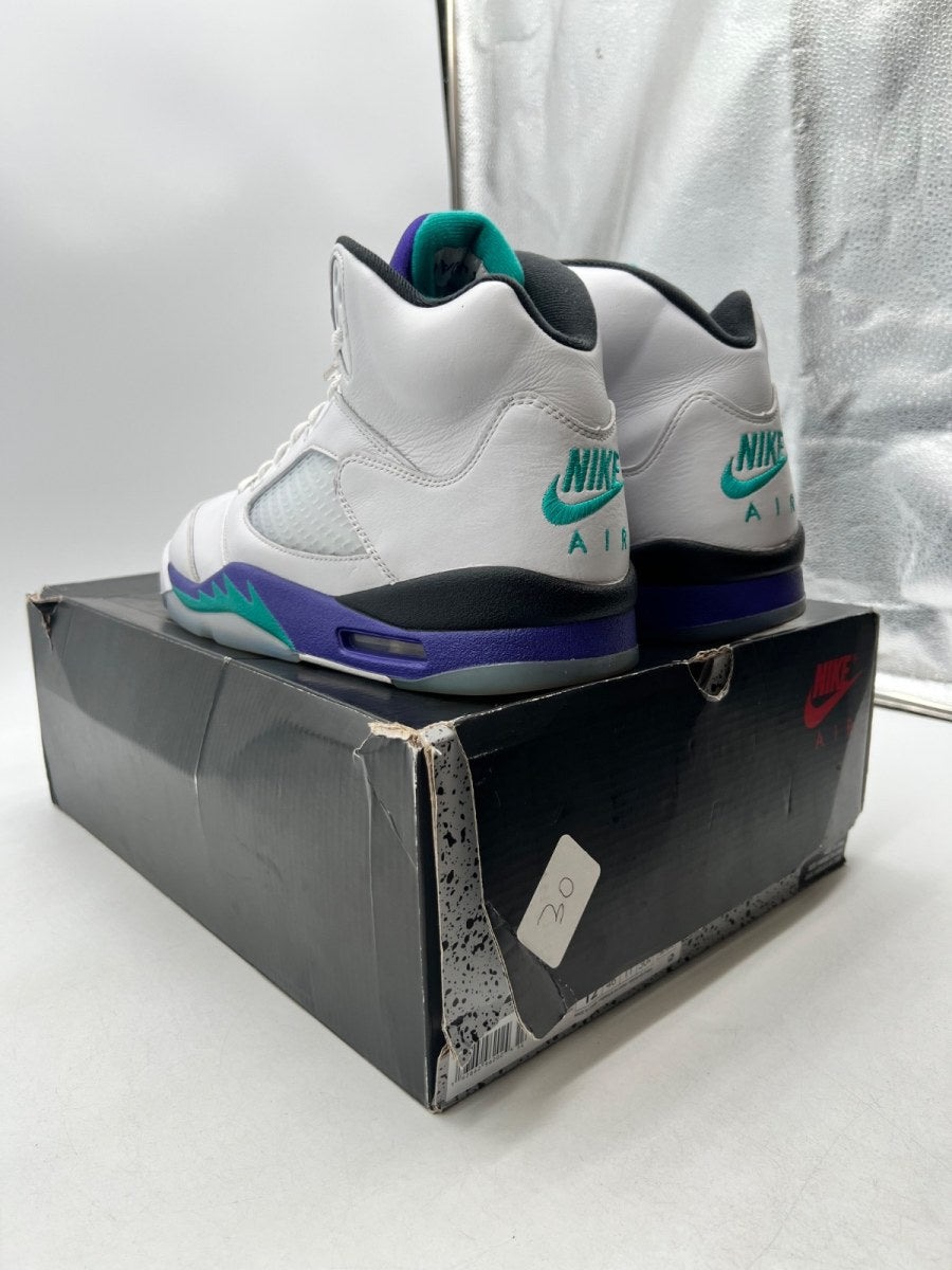 Jordan 5 Retro Grape (2025) 12 (Moderately Worn Pre-Owned)JordanWhite/Grape Ice-New Emerald - Image 4